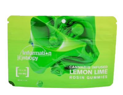Lemon Lime - 10 Pieces - 20mg THC - Rosin Gummies - INFORMATION ENTROPY - Hybrid