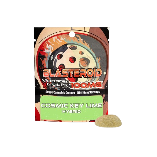 Cosmic Key Lime Blasteroid - 1 Piece - 100mg THC Gummy - MONSTER EXTRACTS - Hybrid