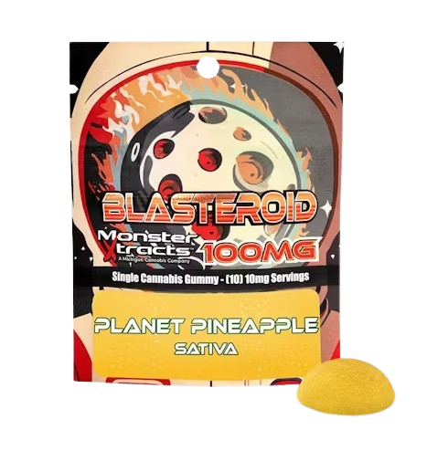 Planet Pineapple Blasteroid - 1 Piece - 100mg THC Gummy - MONSTER EXTRACTS - Sativa