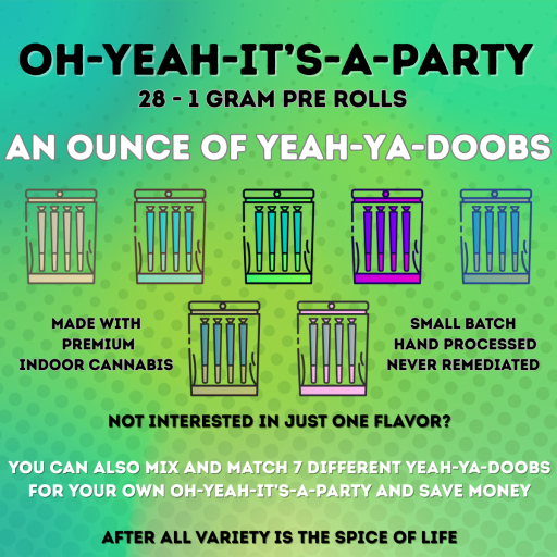 Hindu Kush - Oh Yeah It's A Party - 23.752% - 28 - 1g Pre Rolls - PHIX - Indica