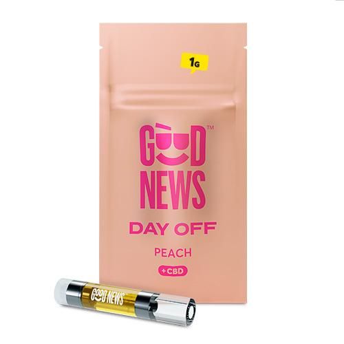 Day Off + CBD  - Peach - 1g - Cartridge - GOOD NEWS - Hybrid