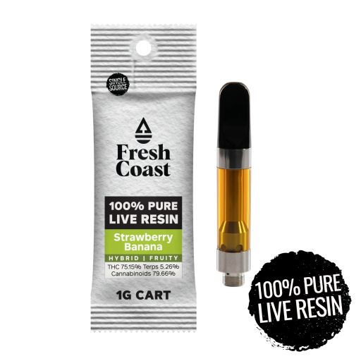 Strawberry Banana - 1g Live Resin - Cartridge - FRESH COAST - Hybrid