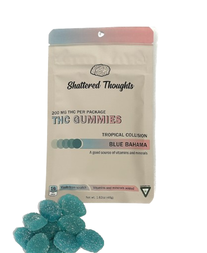 Blue Bahama - 10 Pieces - 20mg THC - Gummies - Shattered Thoughts - Hybrid