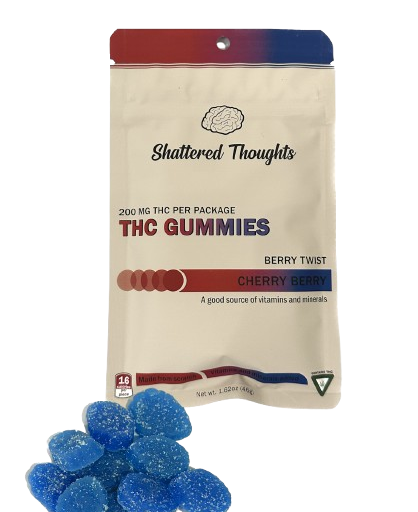 Cherry Berry - 10 Pieces - 20mg THC - Gummies - Shattered Thoughts - Hybrid